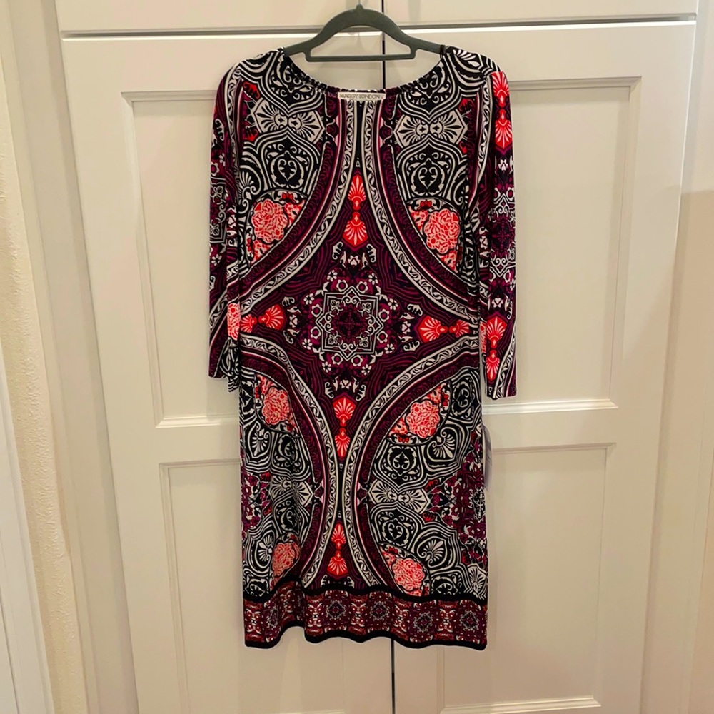 Maggie London, Sz 6, multi Plum Dress